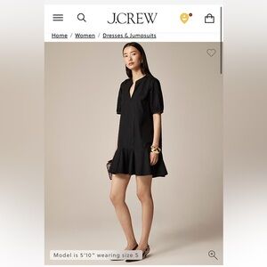 J. Crew Black Mini Dress with Ruffled Hem
